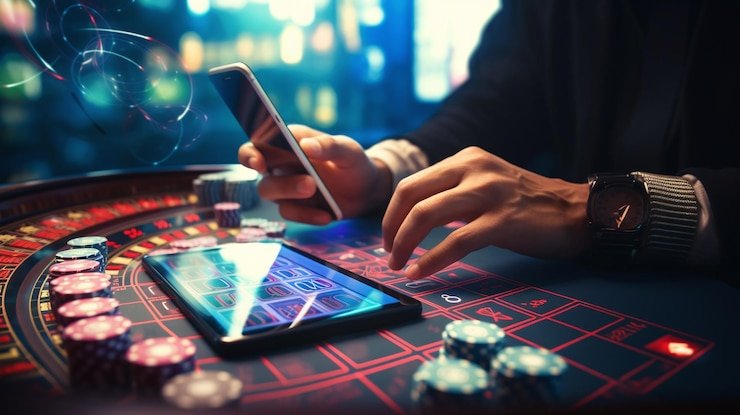 Studio dealer langsung Evolution Gaming dengan meja Roulette dan Blackjack